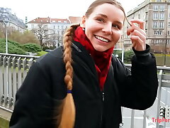 Elegant European Beauty Gets Creamed POV