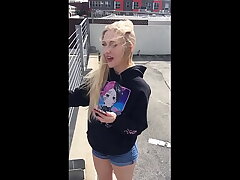 Amateur Blonde Cam Slut's First Porn Try