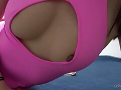 Japanese Webcam Cutie in Pink Leotard